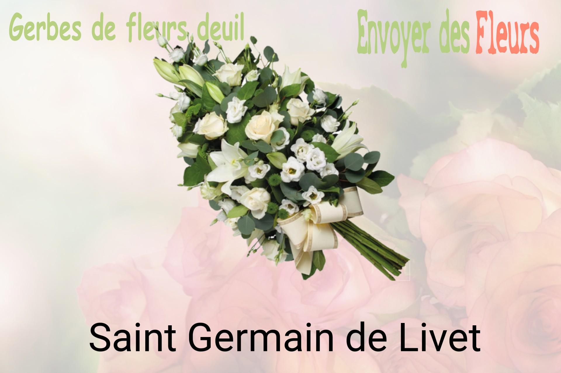 Gerbe de fleurs de deuil livrée à Saint-Germain-de-Livet